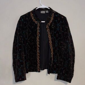 Women’s Chico's Multicolor Beaded Velvet Blazer Jacket Sz.2